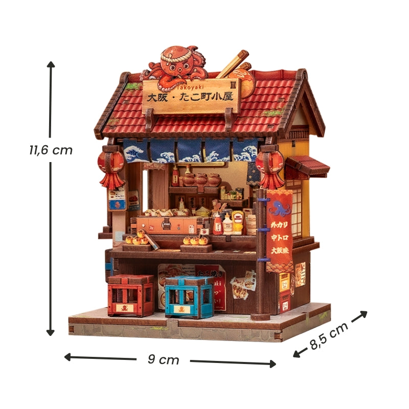 Japanisches Mini-Holzhaus-Bausatz Osaka Takoyaki