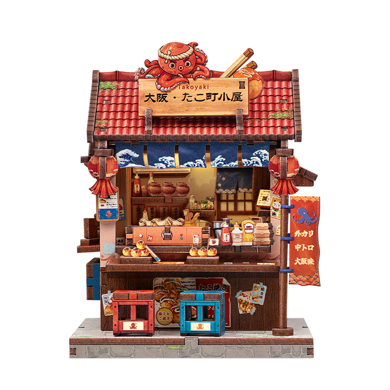 Japanisches Mini-Holzhaus-Bausatz Osaka Takoyaki
