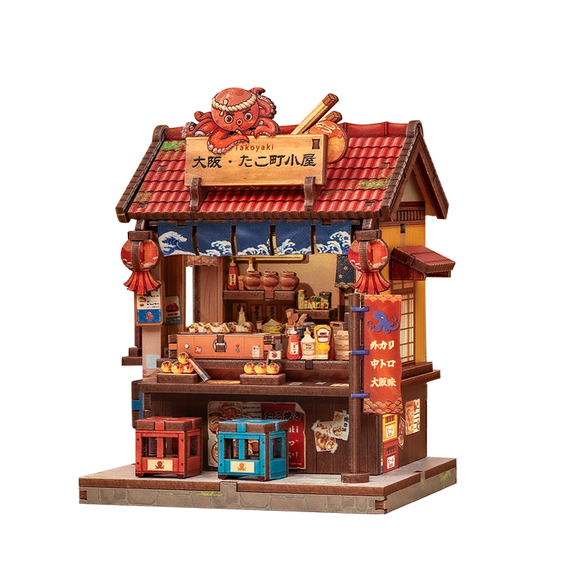 Japanisches Mini-Holzhaus-Bausatz Osaka Takoyaki