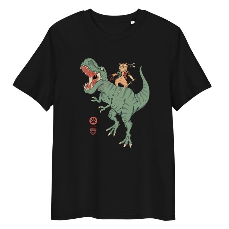 Japanisches Neko T-Rex T-Shirt S / Schwarz