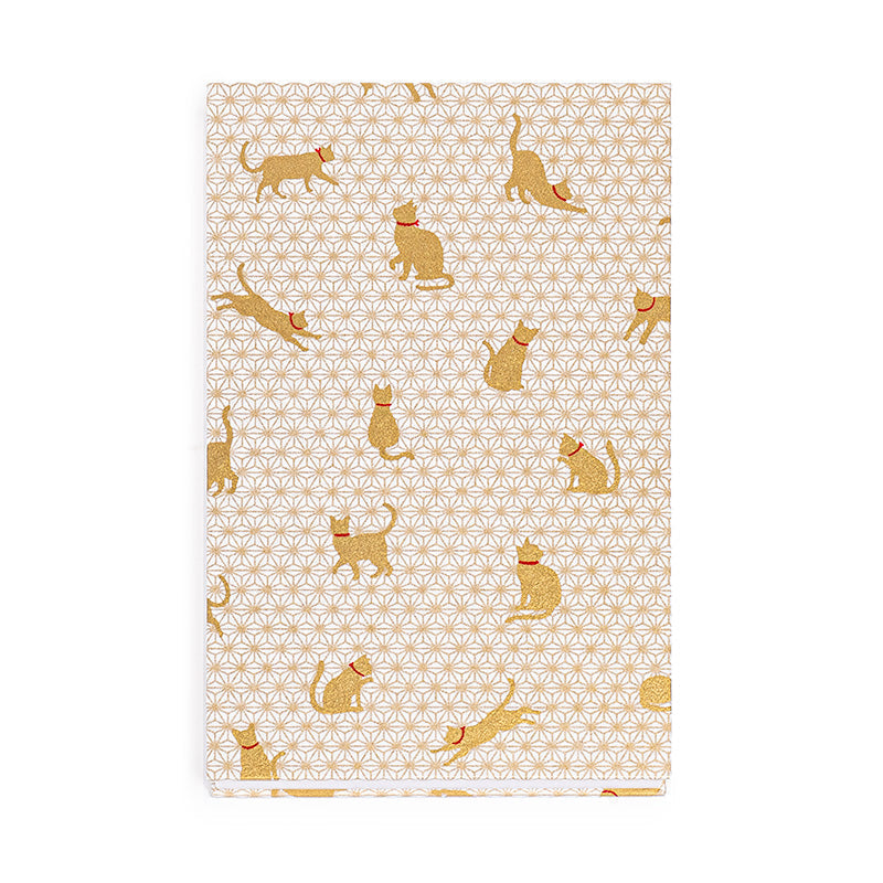 Japanisches Notizbuch Goshuin Mino Washi Asanoha Katze