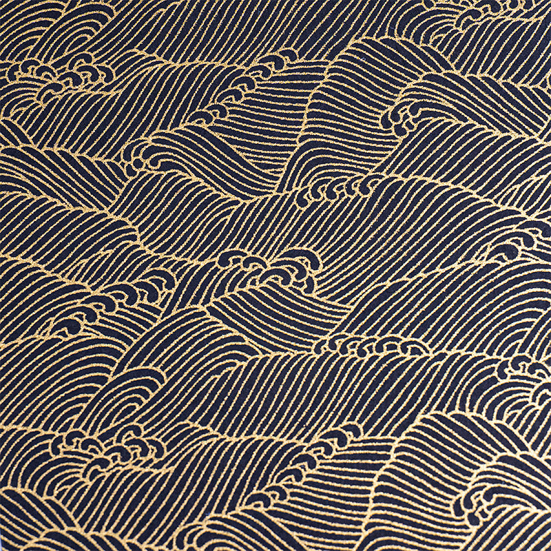 Japanisches Notizbuch Goshuin Mino Washi Schwarz Wellen
