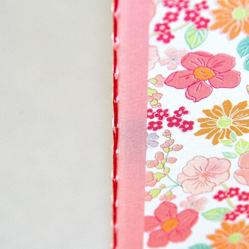 Japanisches Notizbuch - rosa Blumenmuster