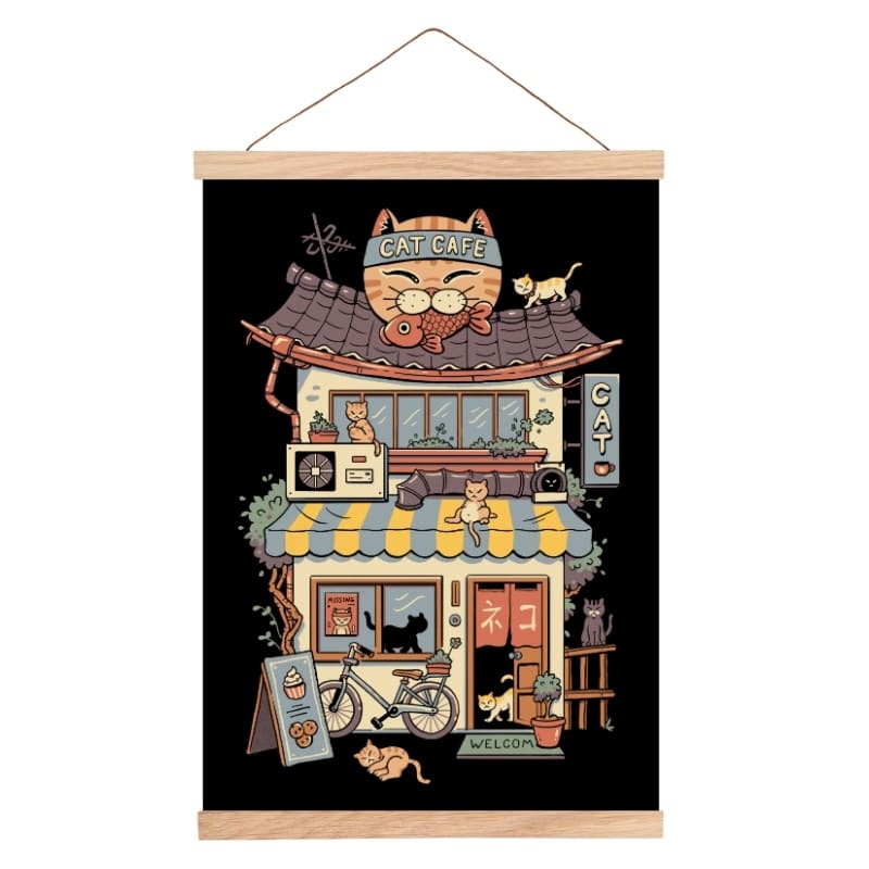 Japanisches Poster Neko Café A3