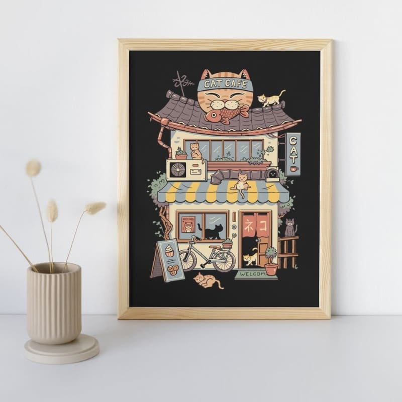 Japanisches Poster Neko Café A3