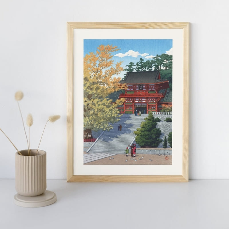 Japanisches Poster - Schrein Kamakura A3