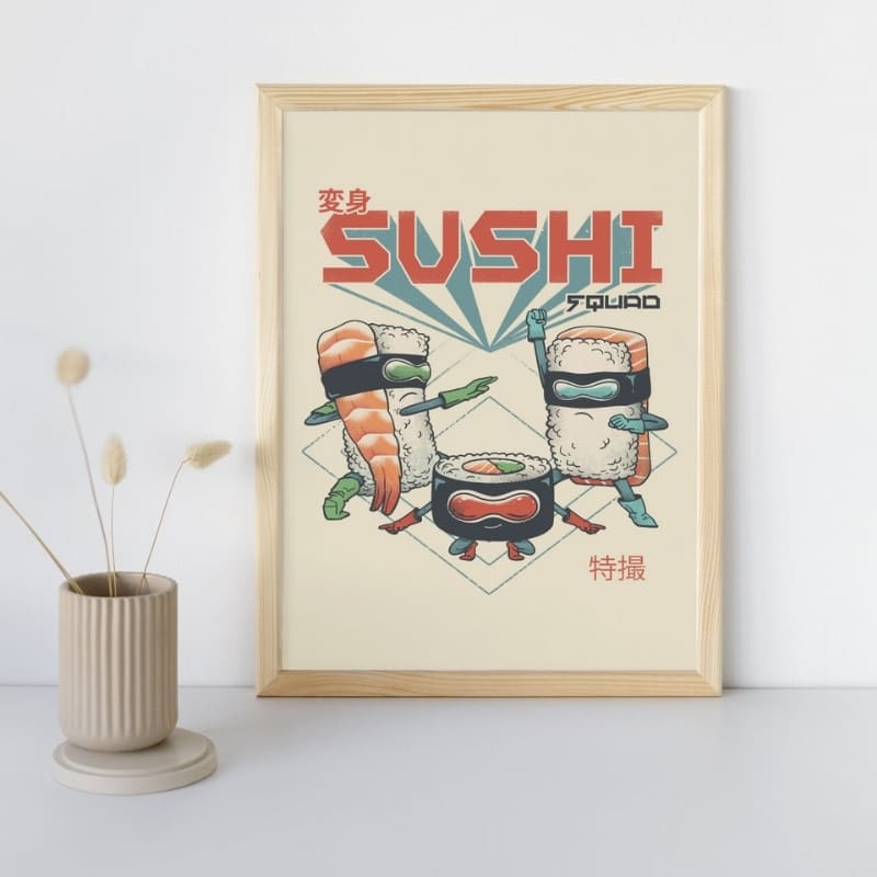 Japanisches Poster Sushi Squad A3