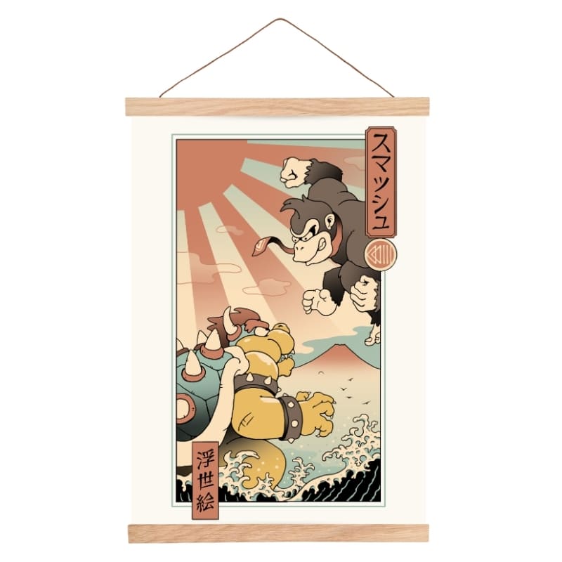 Japanisches Poster Ukiyo-e Kaiju Smash A3
