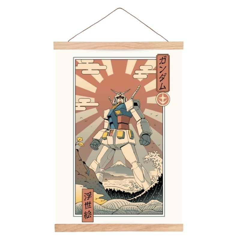 Japanisches Poster Ukiyo-e Mecha & Fuji A3
