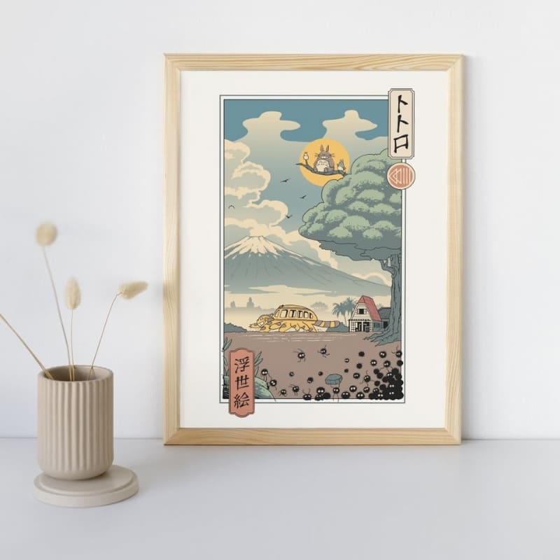 Japanisches Poster Ukiyo-e Mein Nachbar Totoro A3