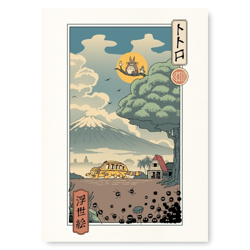 Japanisches Poster Ukiyo-e Mein Nachbar Totoro A3