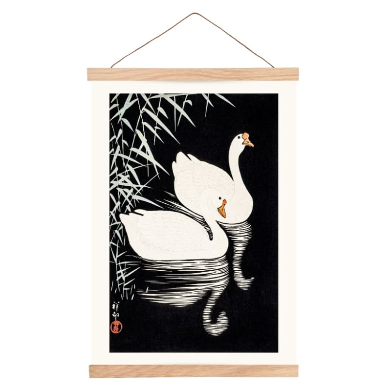 Japanisches Poster Weiße Gänse Aus China A3