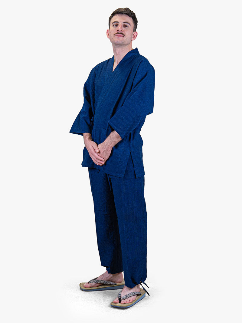 Japanisches Samue Herren – Marineblau Sommer