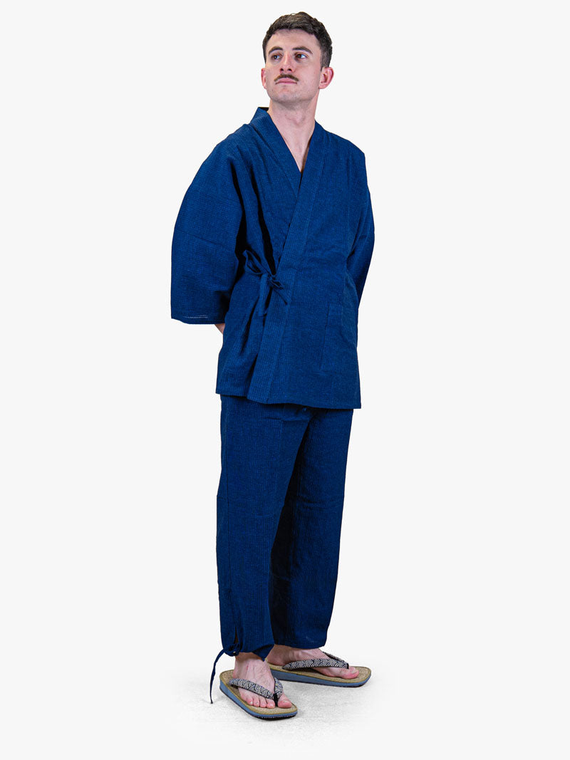 Japanisches Samue Herren – Marineblau Sommer