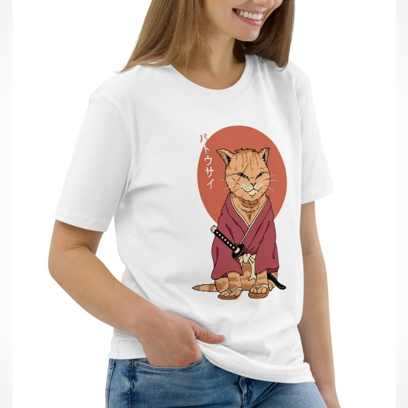 Japanisches T-Shirt Neko Battosai