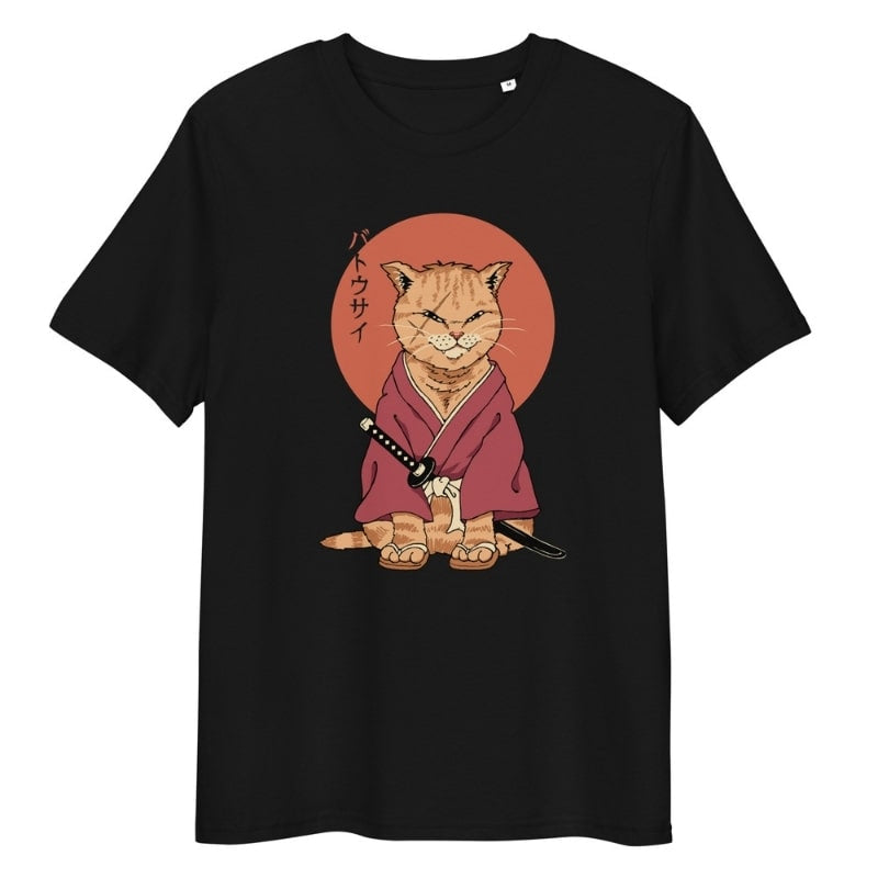 Japanisches T-Shirt Neko Battosai S / Schwarz