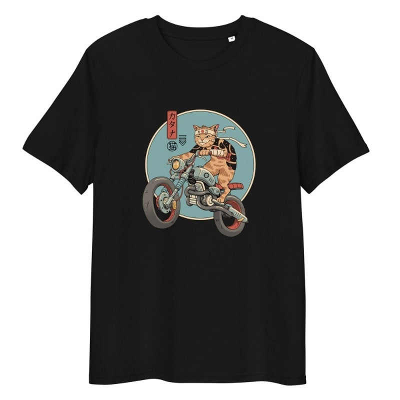 Japanisches T-Shirt Neko Rider S / Schwarz