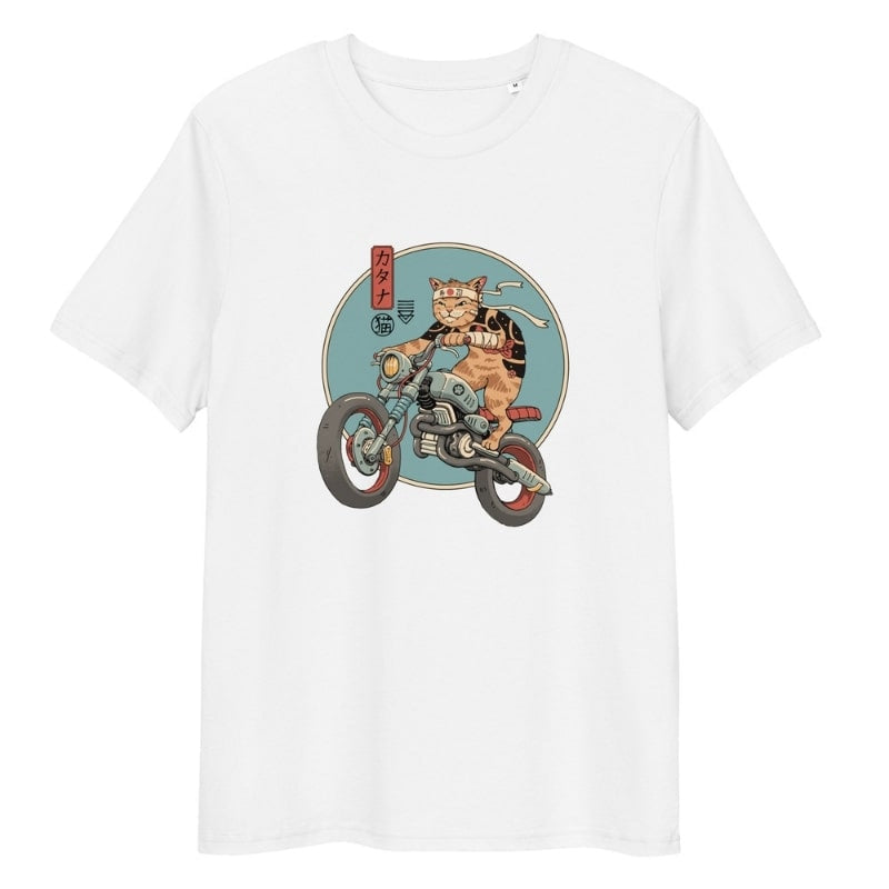 Japanisches T-Shirt Neko Rider S / Weiß