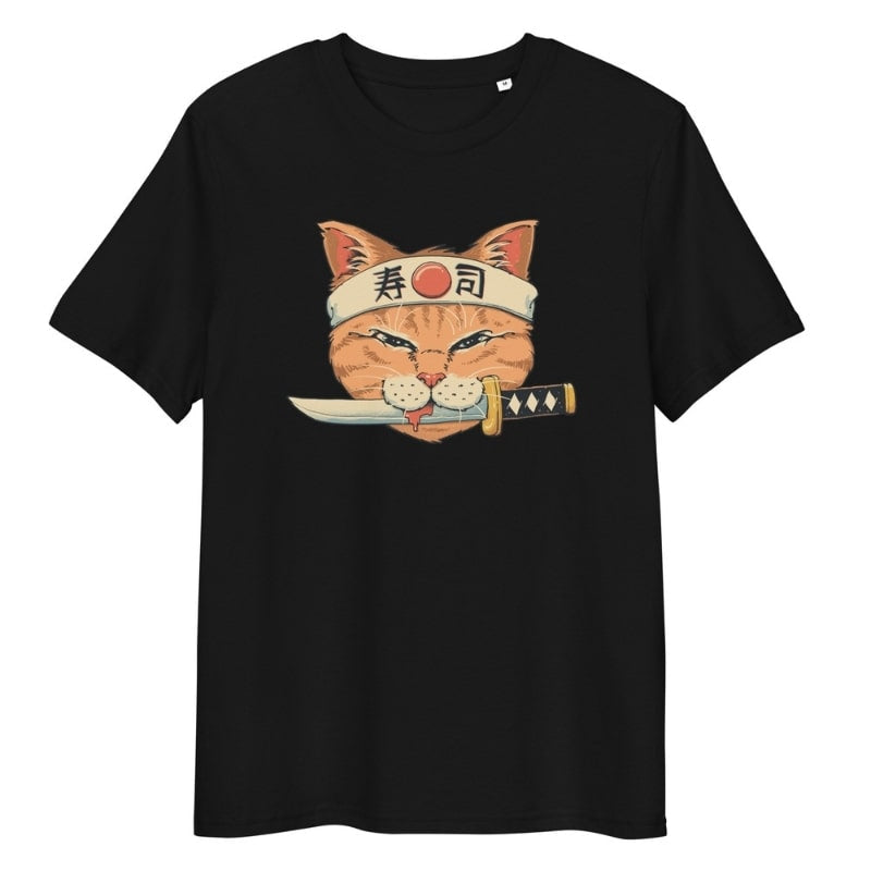 Japanisches T-Shirt Neko Sushi Katana S