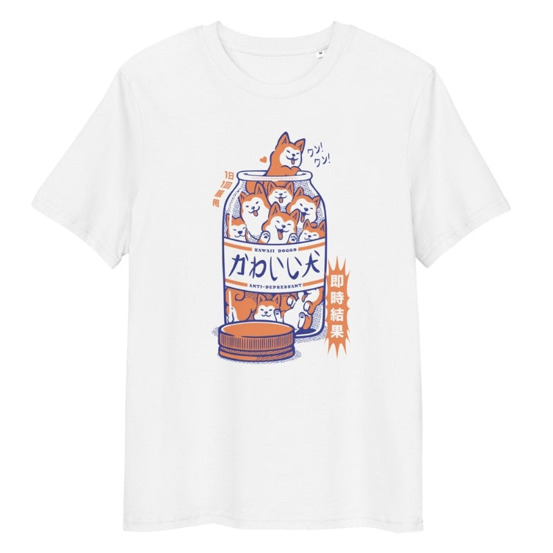 Japanisches T-Shirt - Shiba Anti-Depression S / Weiß