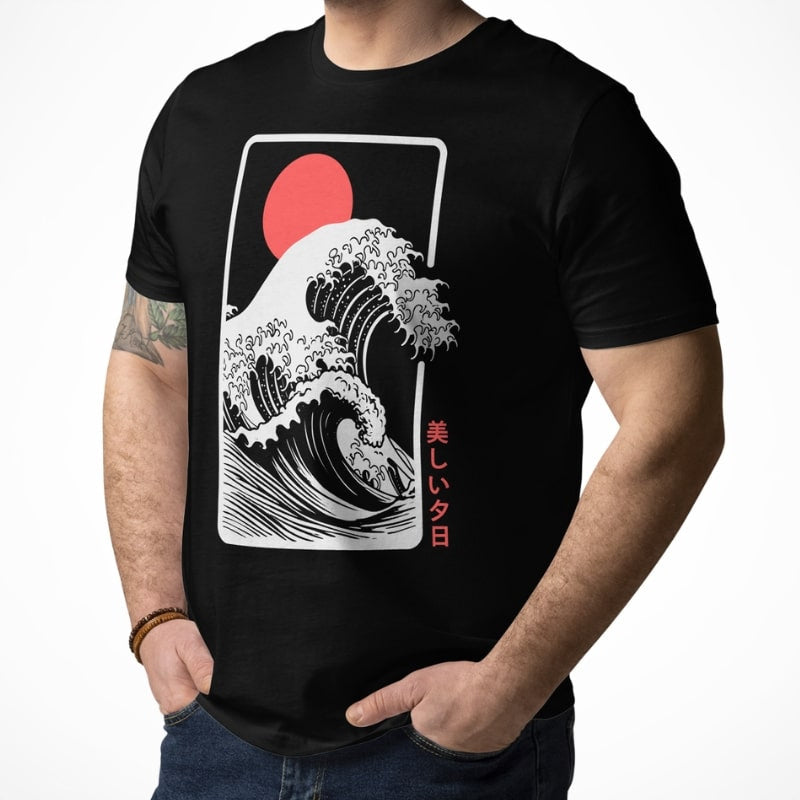 Japanisches T-Shirt - Sunset Kanagawa
