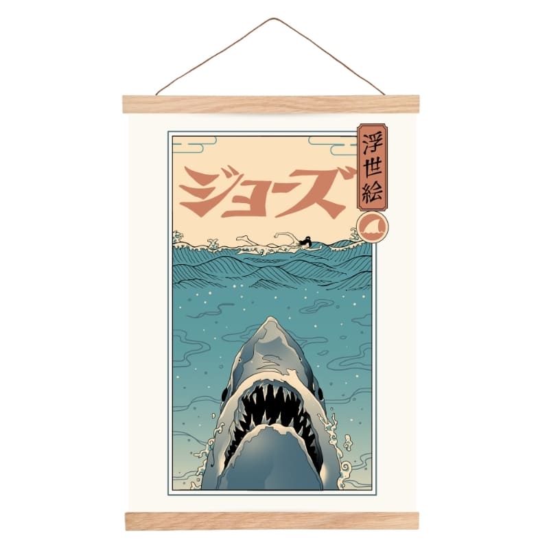 Japanisches Ukiyo-e Poster Der Weiße Hai A3