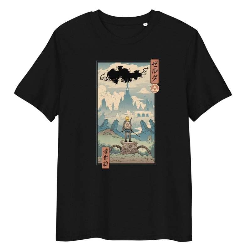 Japanisches Ukiyo-e T-Shirt Legend of Zelda S / Schwarz