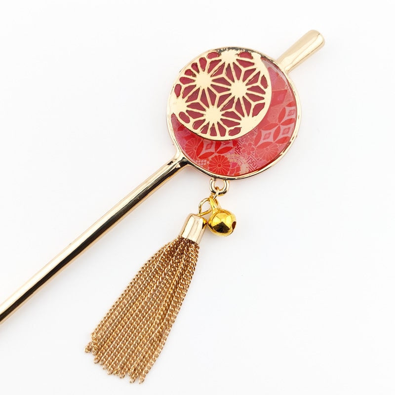 Japanischer Kanzashi Asanoha Rot