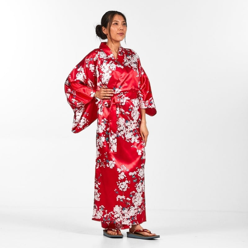 Kimono Japanisch Frau Cherry Blossom - Einheitsgröße