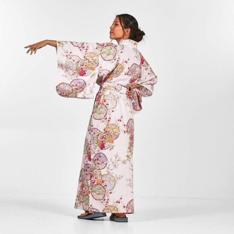 Japanischer Kimono Frau Maru Mon - Einheitsgröße