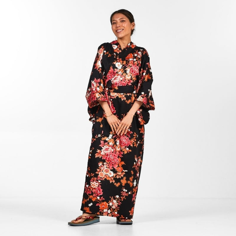 Japanischer Kimono Frau Sakura to Botan - Einheitsgröße