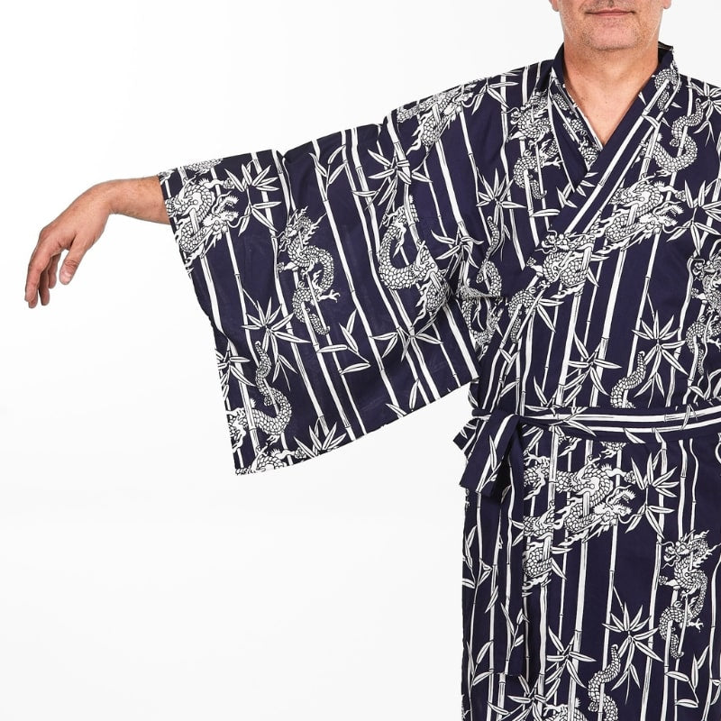 Kimono Yukata Mann Bambus &amp; Drachen