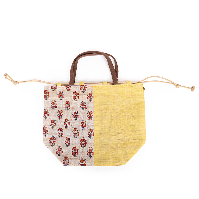 Kinchaku-Tasche Japanisch aus Handgewebtem Leinen Sarasa