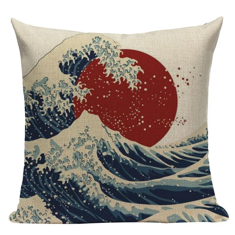 Kissenbezüge Japanisches Muster - Welle & Sonne