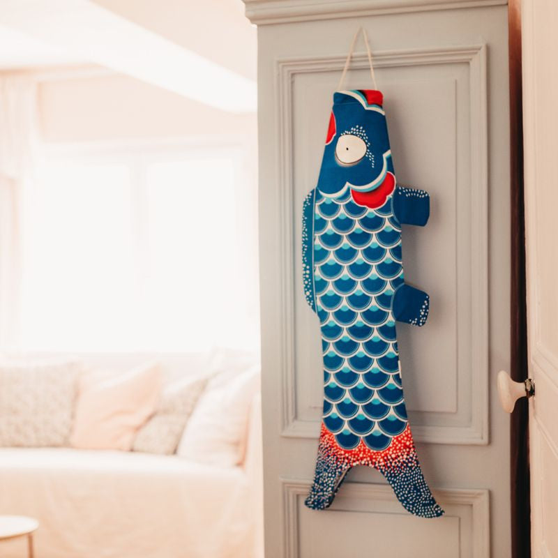 Koinobori Traditionell Blau - 70 cm