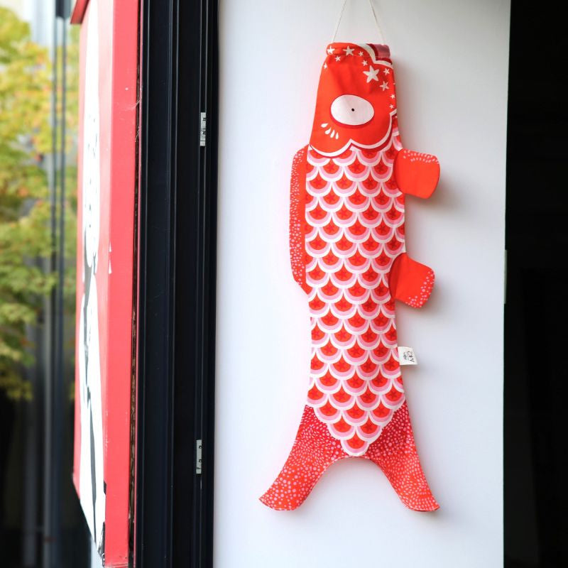 Koinobori Traditionell Rot - 70 cm