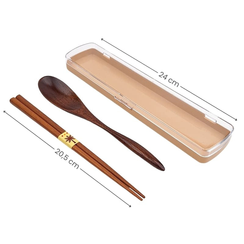 Löffel und Essstäbchen Set mit Transportbox