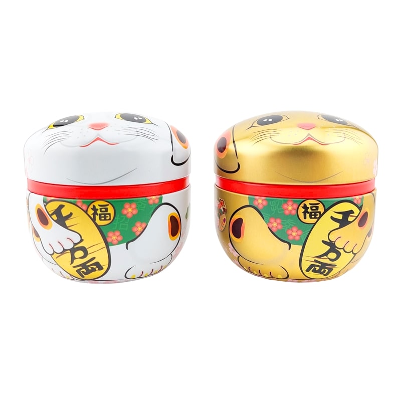 Lot 2 Teedosen aus Metall Maneki Neko