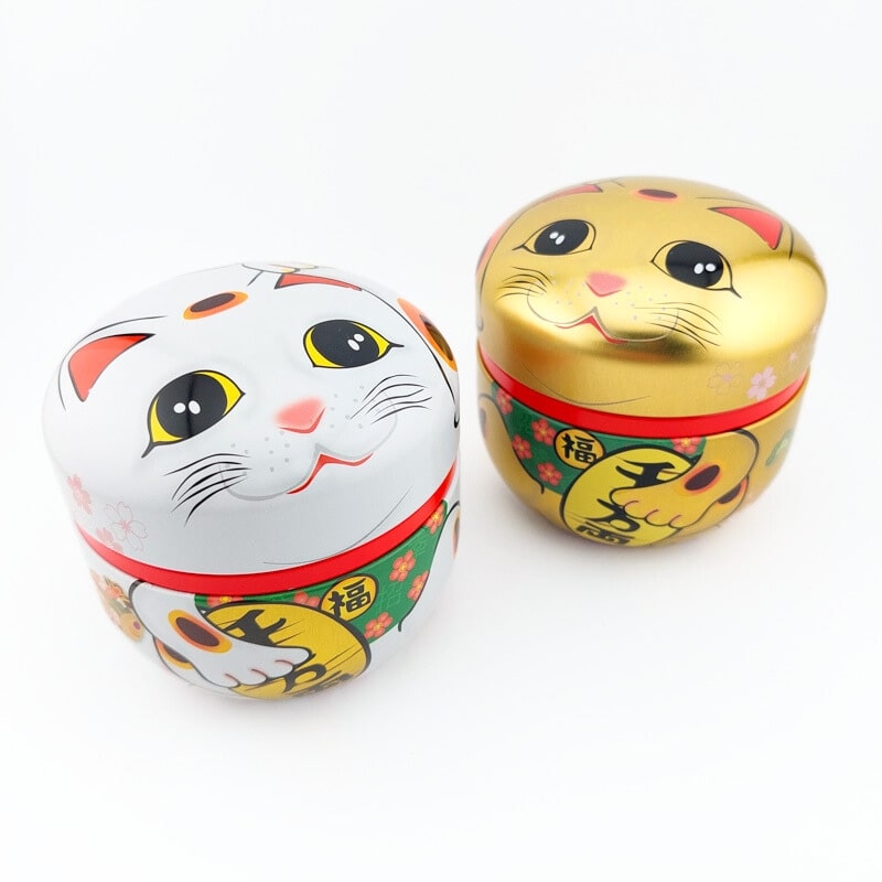 Lot 2 Teedosen aus Metall Maneki Neko