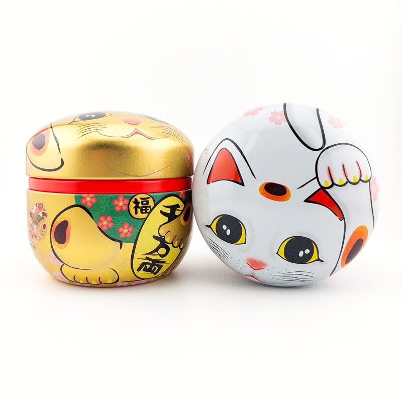 Lot 2 Teedosen aus Metall Maneki Neko