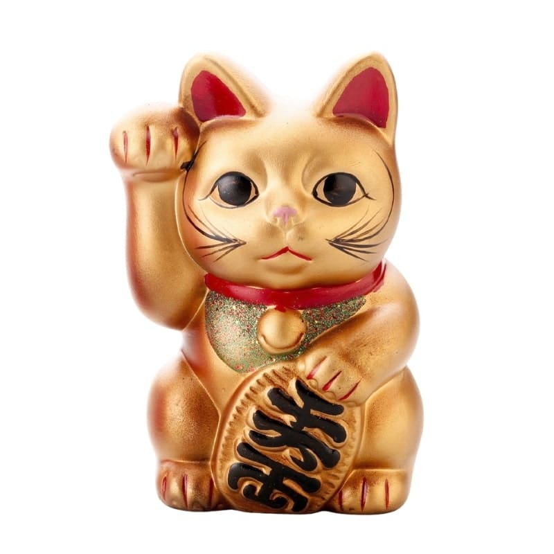 Maneki Neko Keramik Gold - 15 cm