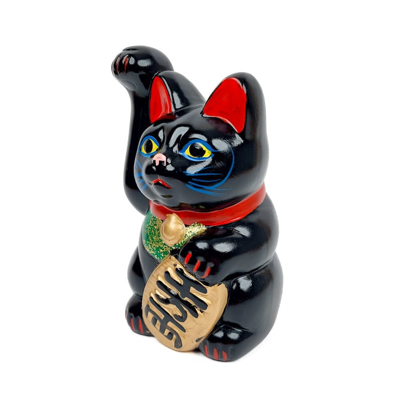 Maneki Neko Schwarz Seto - 13 cm