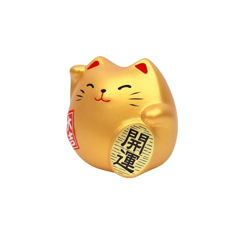 Maneki Neko Rund Gold