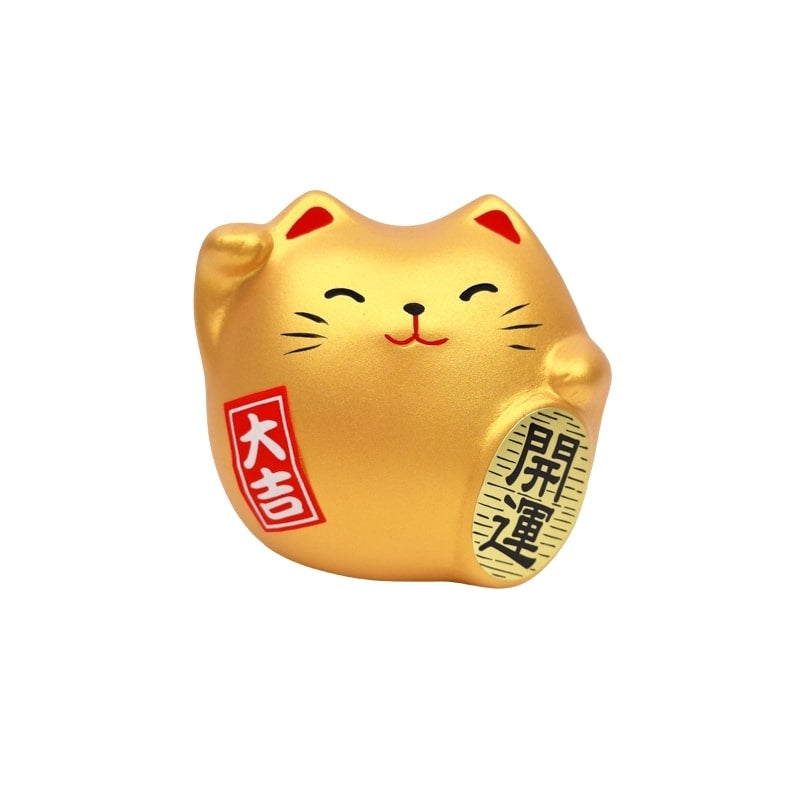 Maneki Neko Rund Gold