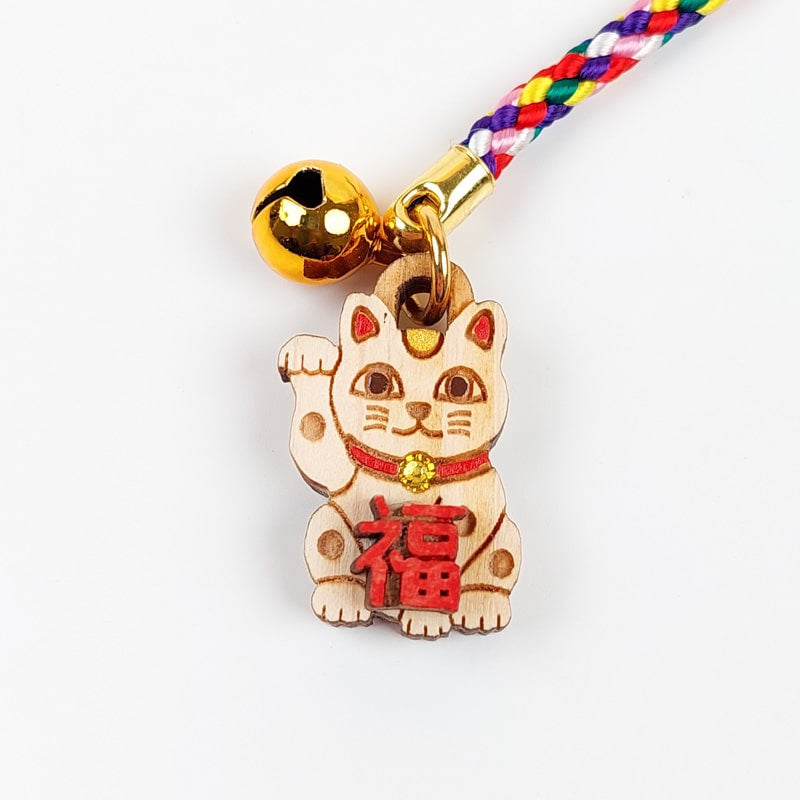 Maneki Neko Schlüsselanhänger - Holz