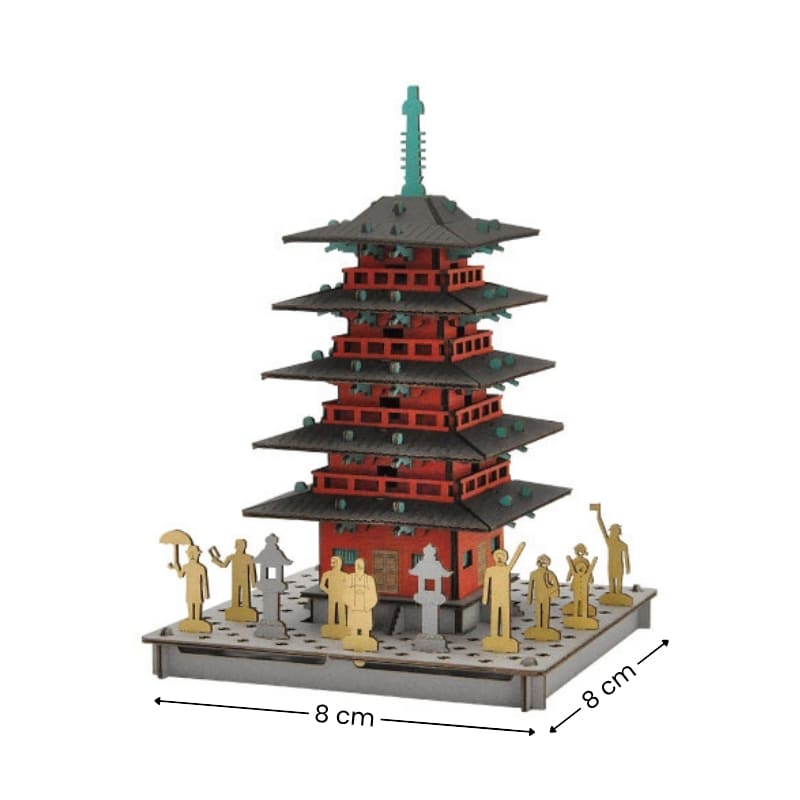 Japanisches Miniaturmodell - Rote Pagode