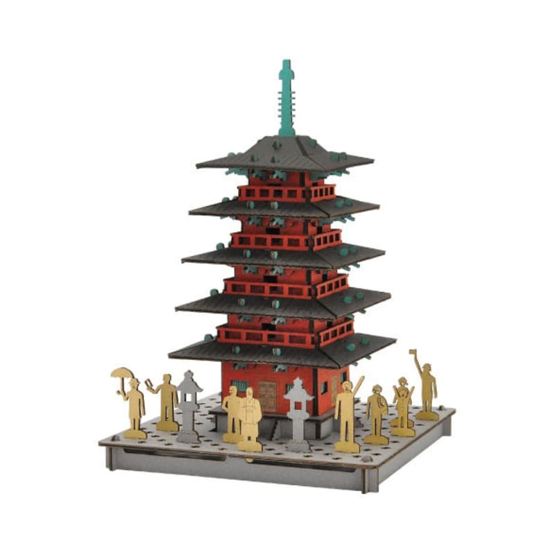 Japanisches Miniaturmodell - Rote Pagode