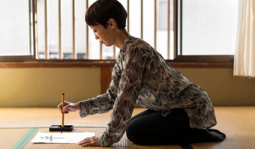Zen Meditation und kalligraphie