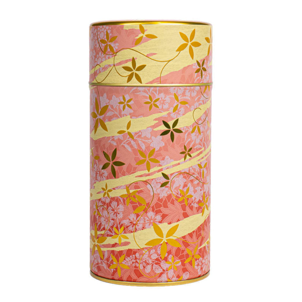 Metall-Teedose - Blumenmuster Rosa