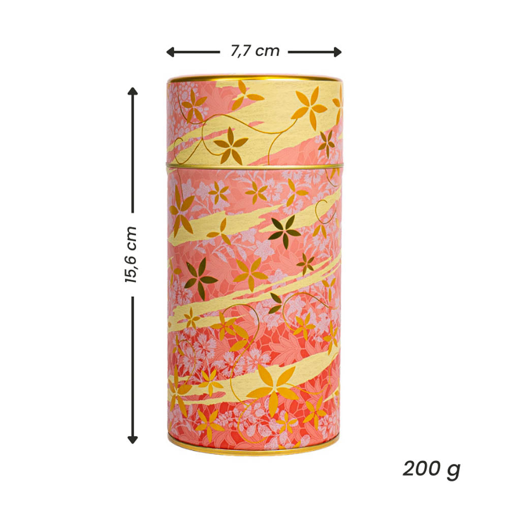Metall-Teedose - Blumenmuster Rosa